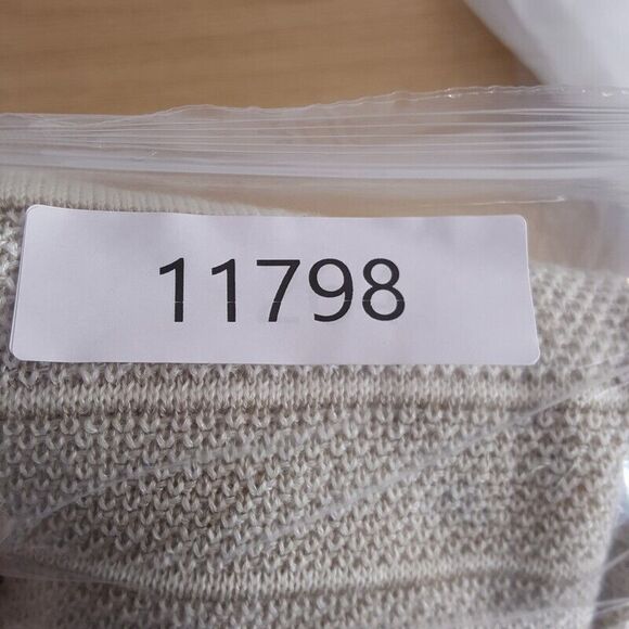 PETER MILLAR Mens Sweater Small Cream Pullover MIDI STRIPED CREW Linen Wool $350 - Picture 10 of 10